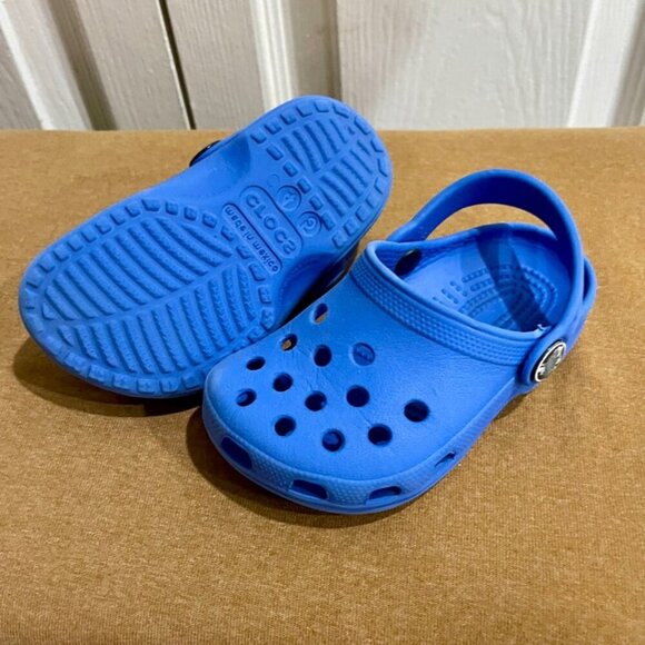 CROCS  CLOG SIZE 4 SLIDE ON BLUE  KAWAII BABIES CONFORTBLE SHOES - Picture 8 of 11